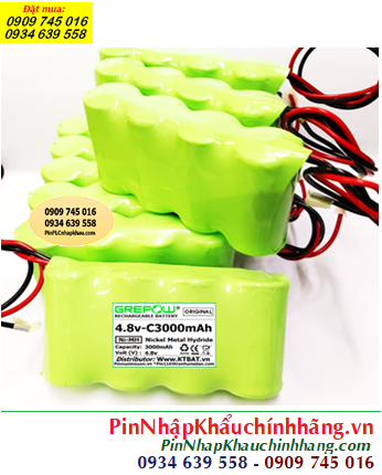 Pin đèn Exit thoát hiểm 4.8v-C3000mAh, Pin đèn Sự cố khẩn cấp 4.8v-C3000mAh, Pin 4.8v-C3000mAh